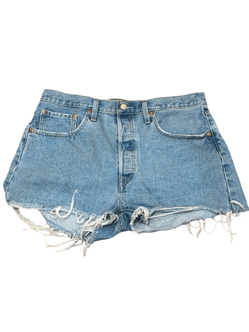 ▫️💧🤍 Levi's Light Blue Distressed Denim Cutoff Shorts 🤍💧▫️